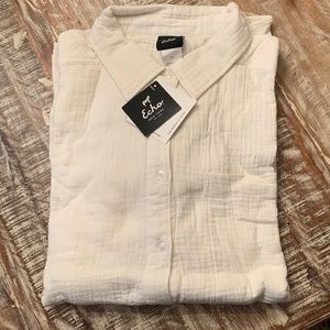 Crinkle Gauze Long Sleeve Cotton Shirt